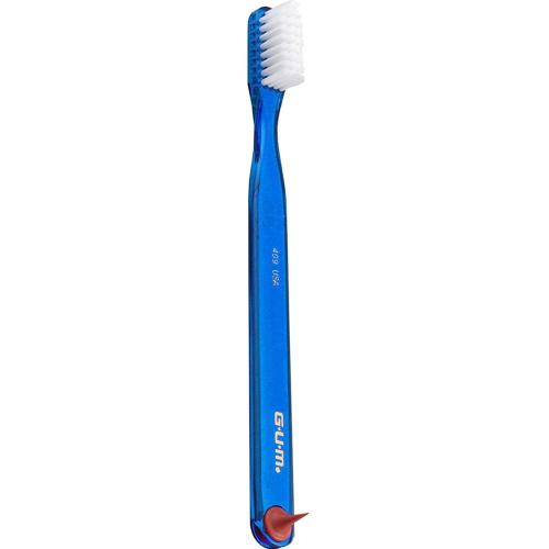 Gum Classic 409 Soft Toothbrush Μαλακή Οδοντόβουρτσα Εύκολη στη Χρήση για Αποτελεσματικό Καθαρισμό & Αφαίρεση της Πλάκας με Ελαστικό Άκρο για Καθαρισμό των Ούλων 1 Τεμάχιο - Μπλε